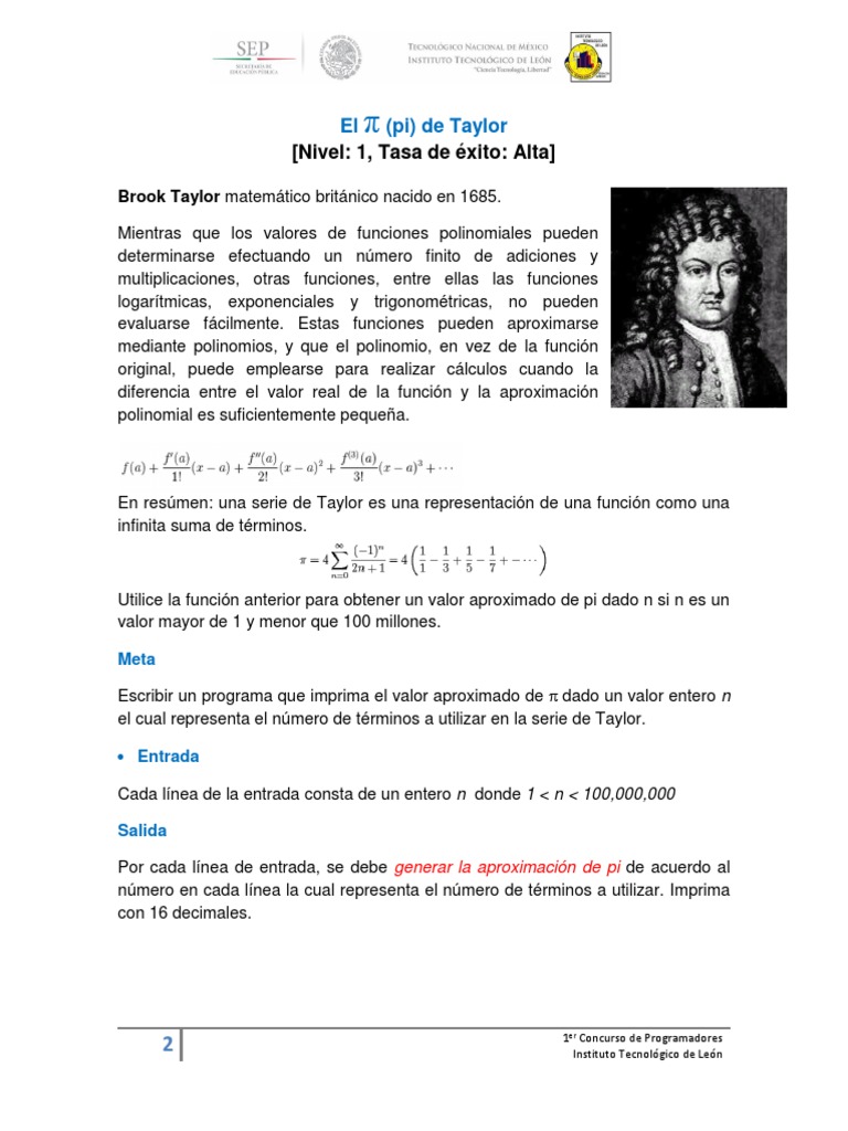 Pi de Taylor | PDF | Métodos y materiales de enseñanza