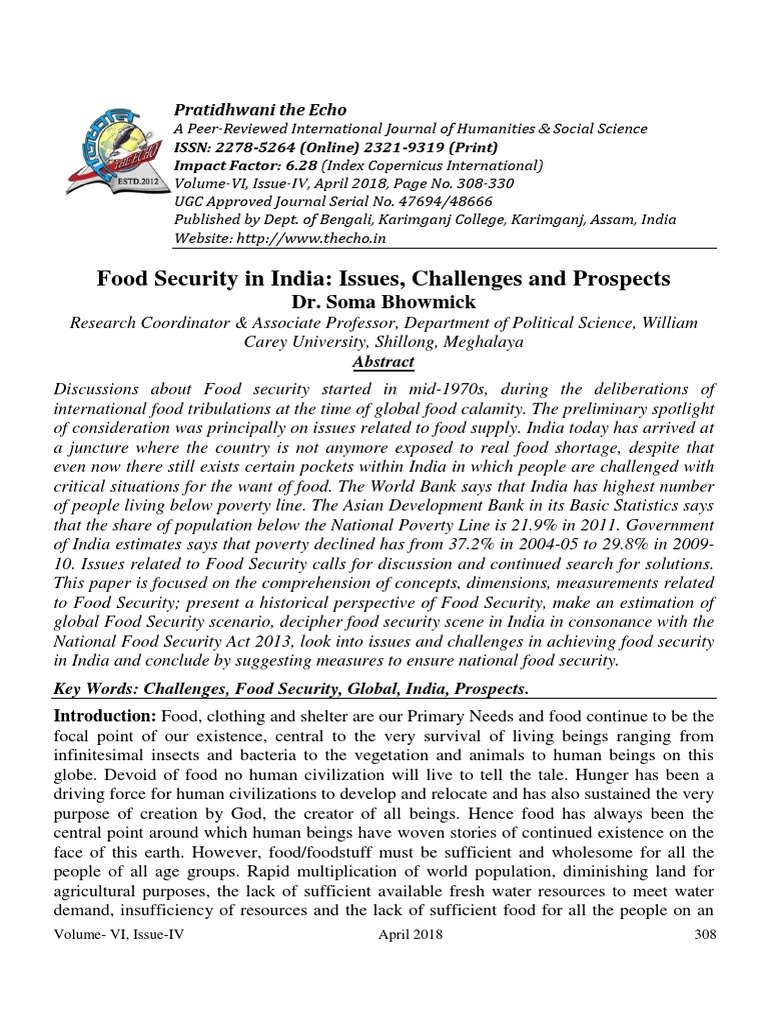 Food Security in India and Issue | PDF | Food Security | Hunger