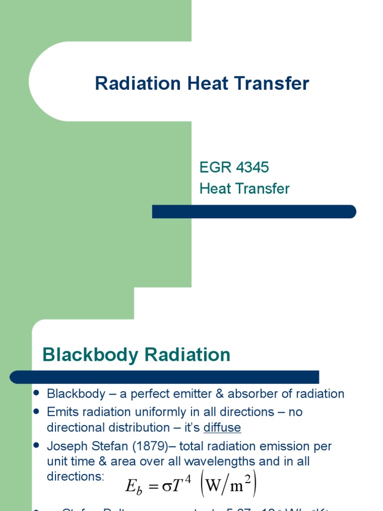 Blackbody Radiation and Heat Transfer | PDF | Electromagnetic Spectrum ...