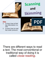 Reading - Skimming & Scanning