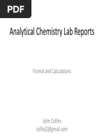 Analytical Chemistry Lab Reports: Format and Calculations