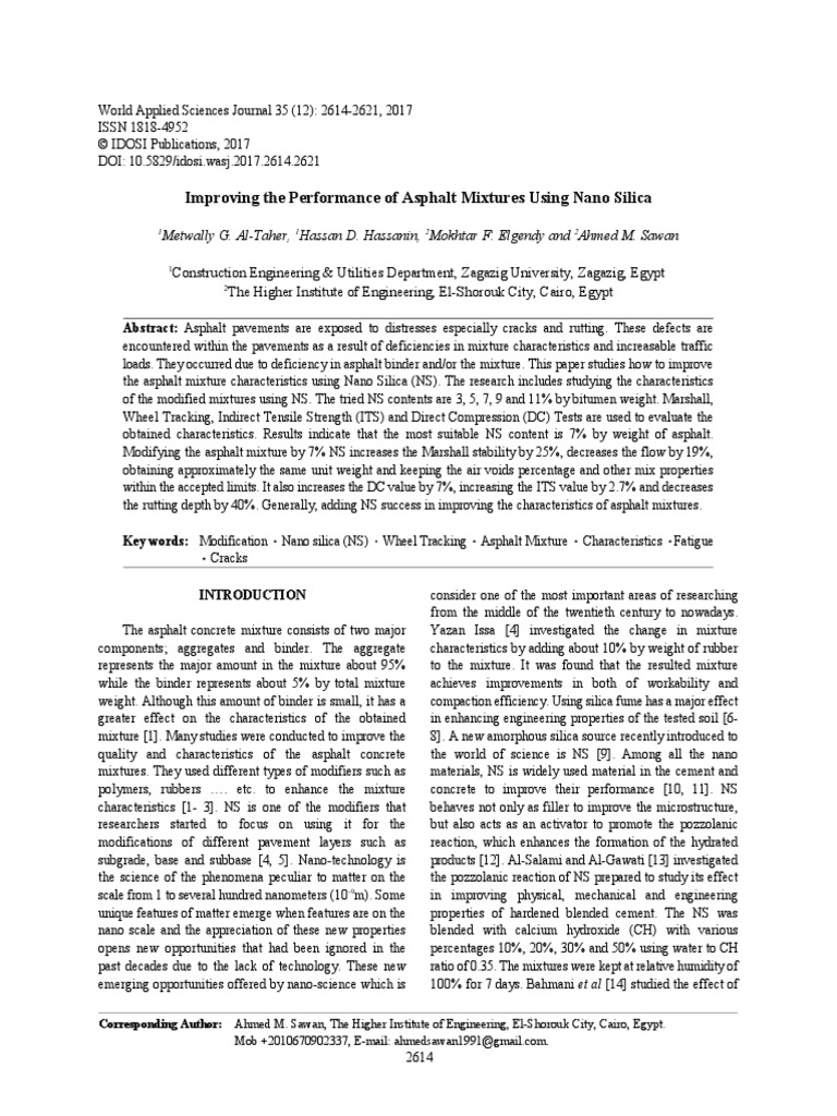 Improving The Performance of Asphalt Mix PDF | PDF | Road Surface ...