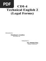 CDI-4 Technical English 2 (Legal Forms) : Daisyleen T. Gamboa