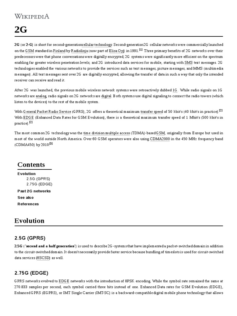 2.5G (GPRS) | PDF | Telecommunications Standards | Electronics