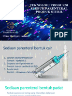 Teknologi Produksi Serbuk Parenteral Produk Steril: Deny Puriyani Azhary