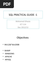 SQL Practical Guide - 1: Mohamed Ghasia ICT 114 Dec 2012/13