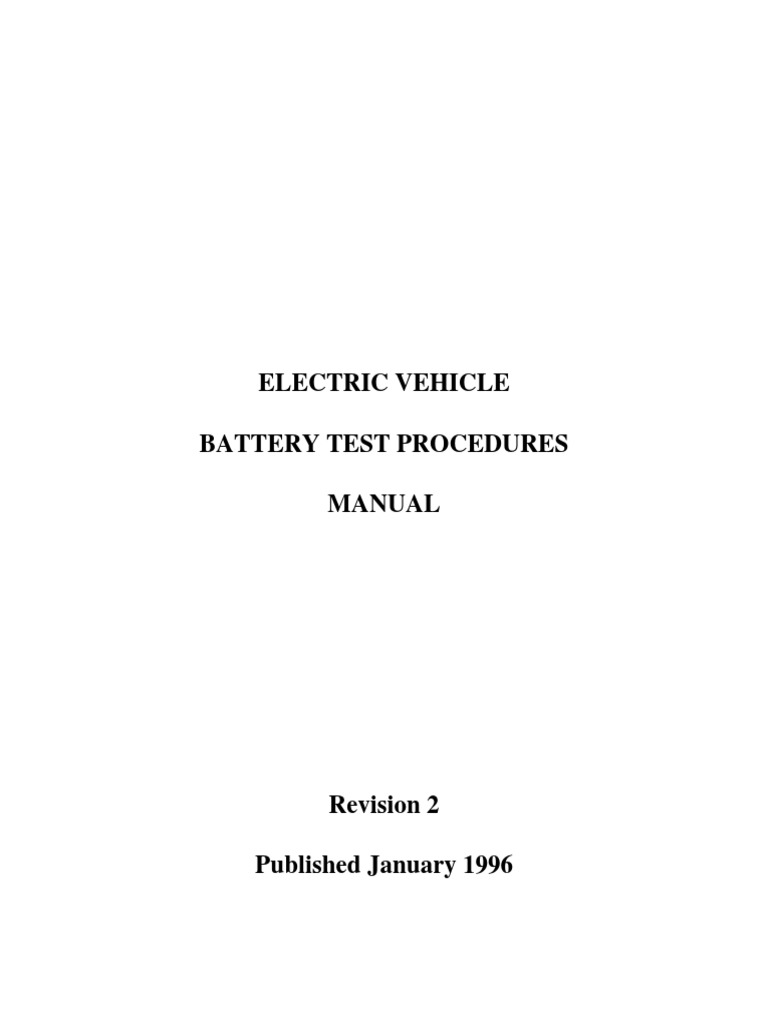 2 Electric Vehicle Battery Test Procedures Manual Rev 2025