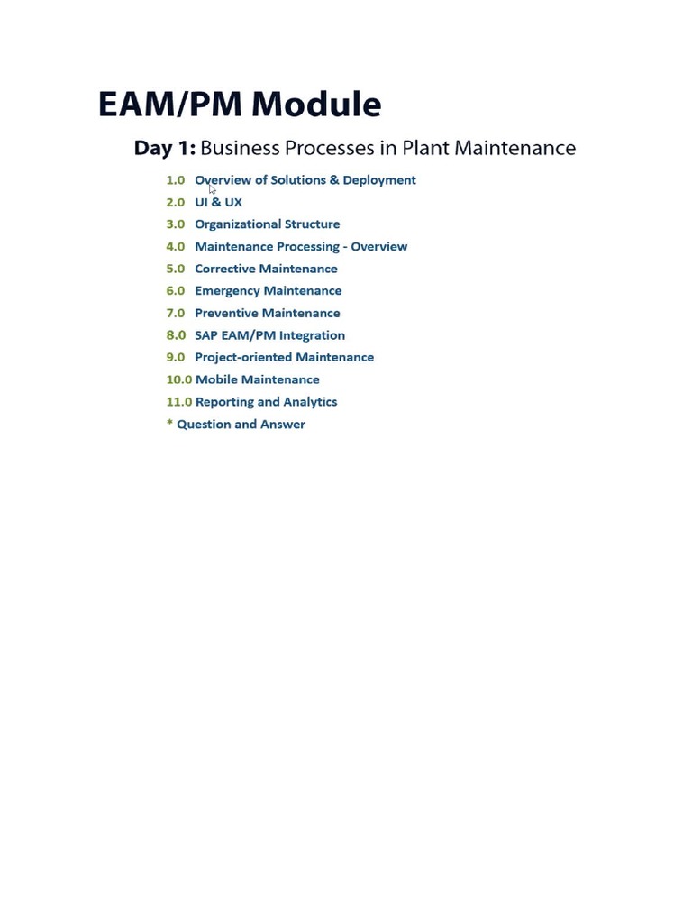 Sap Eam Plant Maintenance Best Practices Study Pdf