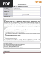 Qualification BTEC Level 5 HND Diploma in Computing Unit Number Assignment Title Academic Year Unit Tutor Issue Date Submission Date IV Name and Date