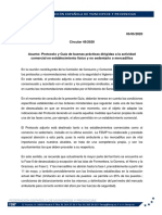 Circular 49-2020, Protocolo y Guía de BBPP Comercio Mercadillos