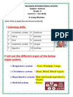 Lesson 5 Our Body A Living Machine
