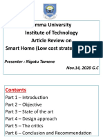 Jimma University Institute of Technology Article Review On Smart Home (Low Cost Strategy & Appl.)