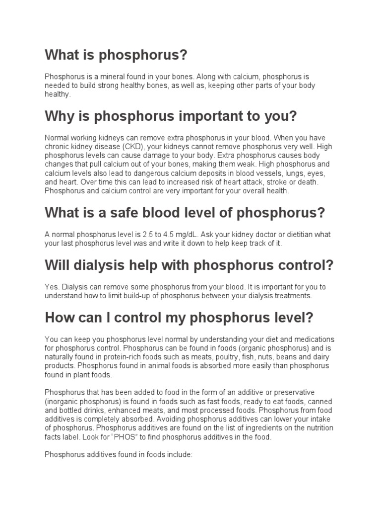 What Is Phosphorus | PDF | Phosphorus | Drink