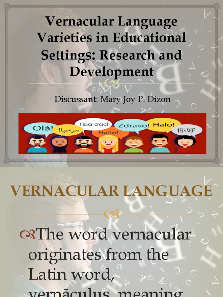Vernacular Language PDF Dialect English Language