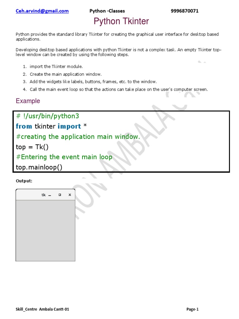 Python Tkinter PDF | PDF | Button (Computing) | Graphical User Interfaces