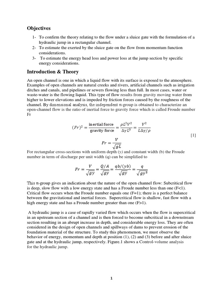 Hydraulic Jump Analysis in Open Channels | PDF | Classical Mechanics ...
