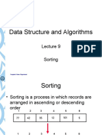Data Structure Algorithms Lecture 9 Sorting