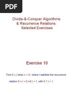 Divide-&-Conquer Algorithms & Recurrence Relations: Selected Exercises