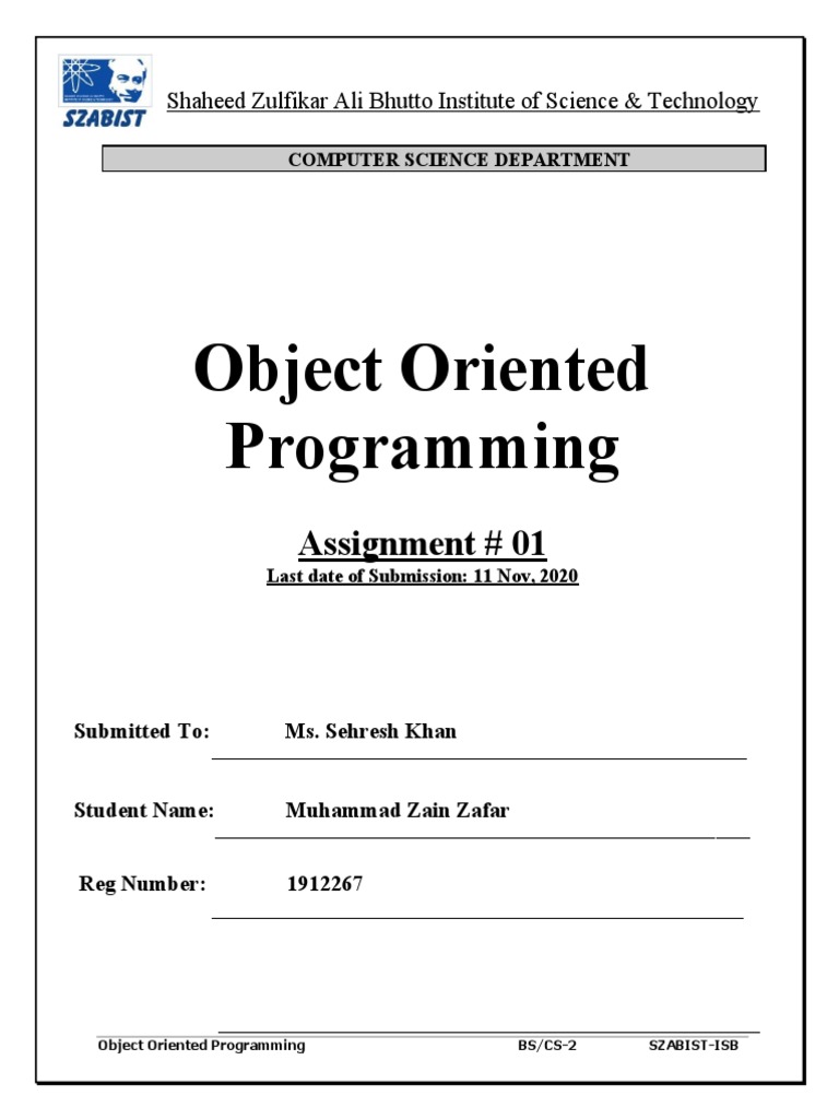 Object Oriented Programming: Assignment # 01 | PDF | Toll Road | Debits ...