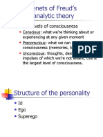 Basic Tenets of Freud's Psychoanalytic Theory: Three Levels of Consciousness