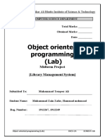 Object Oriented Programming (Lab) : Midterm Project (Library Management System)