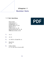 Number Sets: 1.1 Set Identities