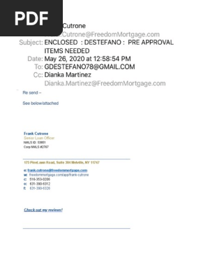 ENCLOSED   DESTEFANO   PRE APPROVAL ITEMS NEEDED.pdf