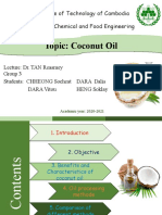 Topic: Coconut Oil Topic: Coconut Oil: Institute of Technology of Cambodia Faculty of Chemical and Food Engineering