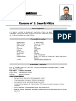 Resume of S. Sawvik Mittra: Career Objectives