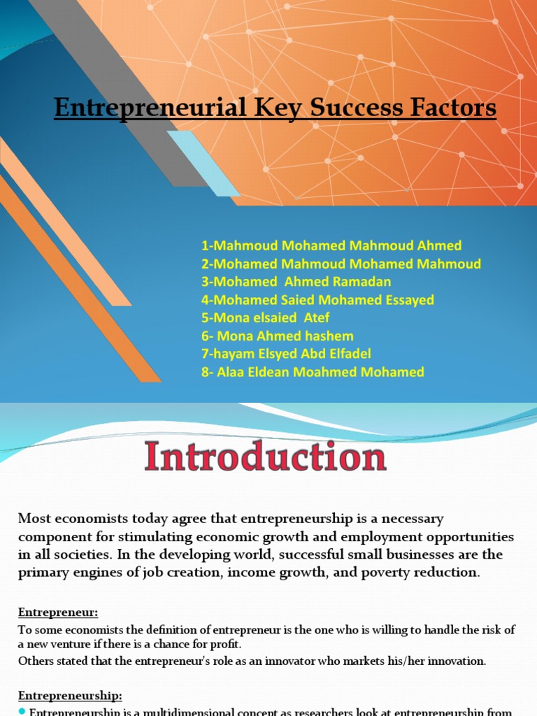 Entrepreneurial Key Success Factors | PDF | Entrepreneurship | Business