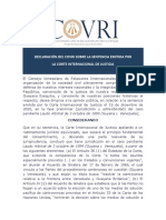 Declaracion COVRI Sobre Sentencia CIJ (1)