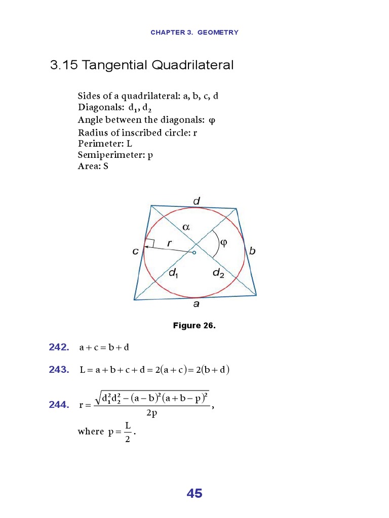 3.15 Tangential Quadrilateral: Chapter 3. Geometry | PDF | Teaching ...