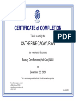 Beauty Care Services (Nail Care) NC II - Certificate of Completion
