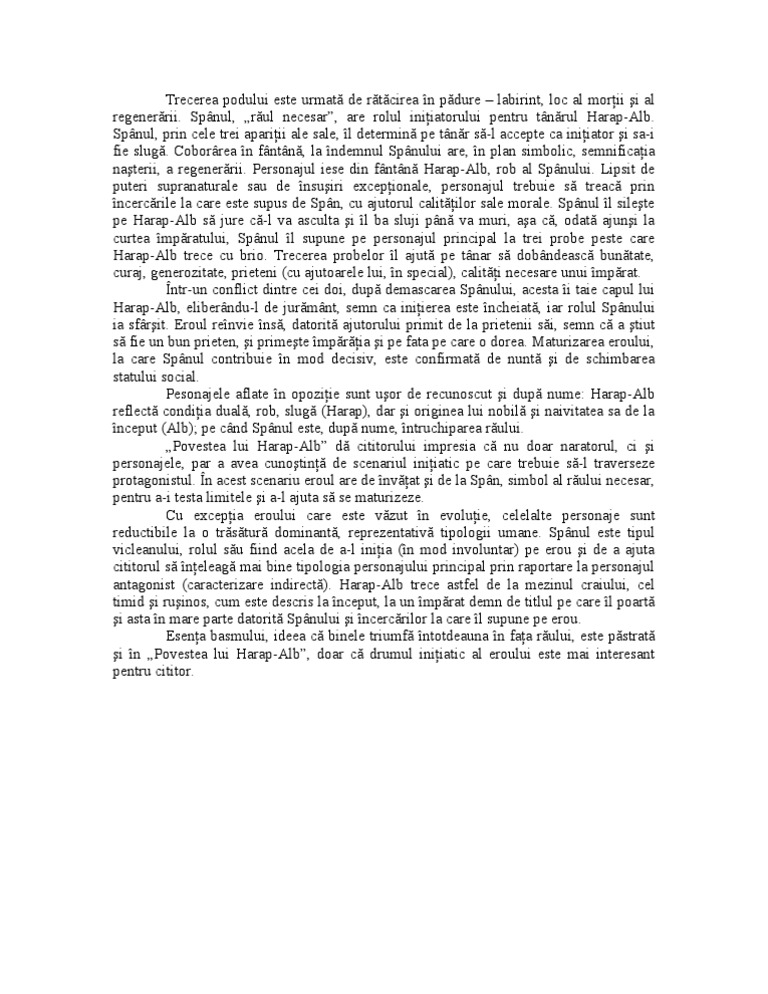 Citate Din Harap Alb Harap Alb - Span | PDF