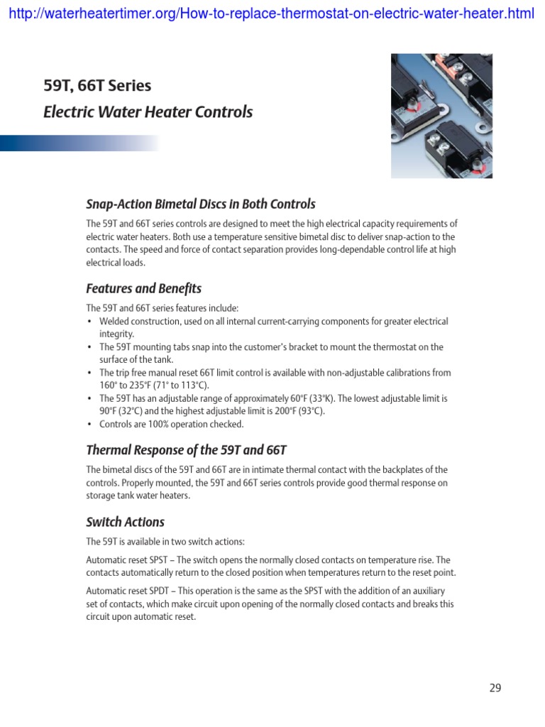 59T Thermostat Features and Wiring | PDF | Switch | Thermostat
