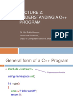 Understanding A C++ Program: Dr. MD Rakib Hassan Associate Professor, Dept. of Computer Science & Mathematics