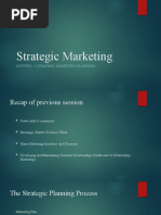 Lecture - 2 (Strategic Marketing Planning)