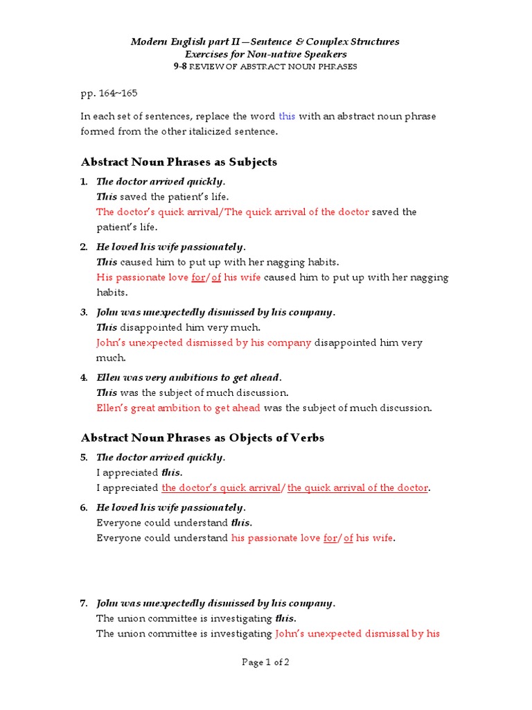 Abstract Noun Phrases in English | PDF | Phrase | Noun