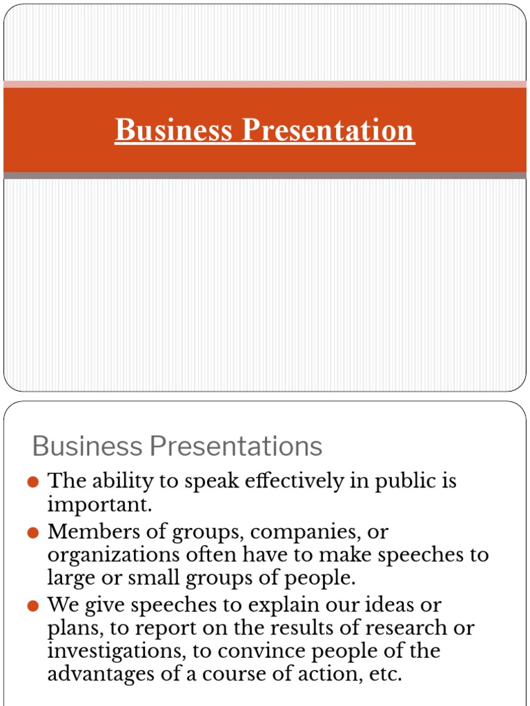 Effective Business Presentation Guide | PDF | Nonverbal Communication ...