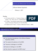 Econ 138: Financial and Behavioral Economics: The Efficient Markets Hypothesis February 1, 2017