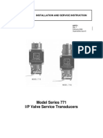 Model Series 771 I/P Valve Service Transducers: Installation and Service Instruction
