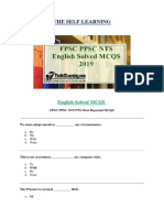 English Solved MCQS For FPSC PPSC NTS PTS Test Preparation