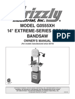 Model G0555Xh 14" Extreme-Series Resaw Bandsaw: Owner'S Manual