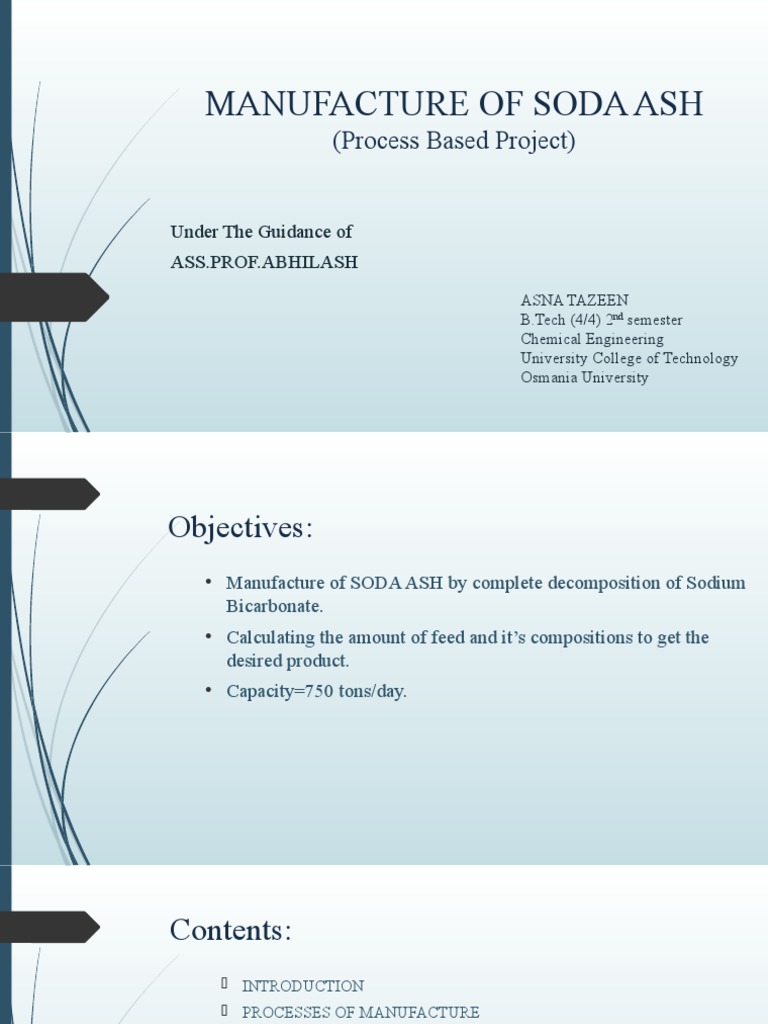 Manufacture of Soda Ash | PDF | Sodium Carbonate | Sodium Hydroxide