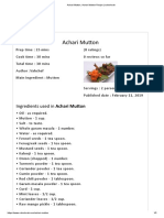 Achari Mutton, Achari Mutton Recipe - Vahrehvah