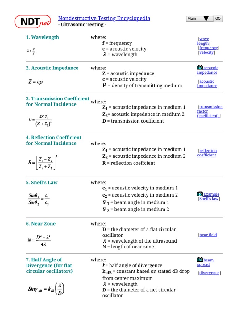 UTEncyclopedia Formula PDF Wavelength Decibel
