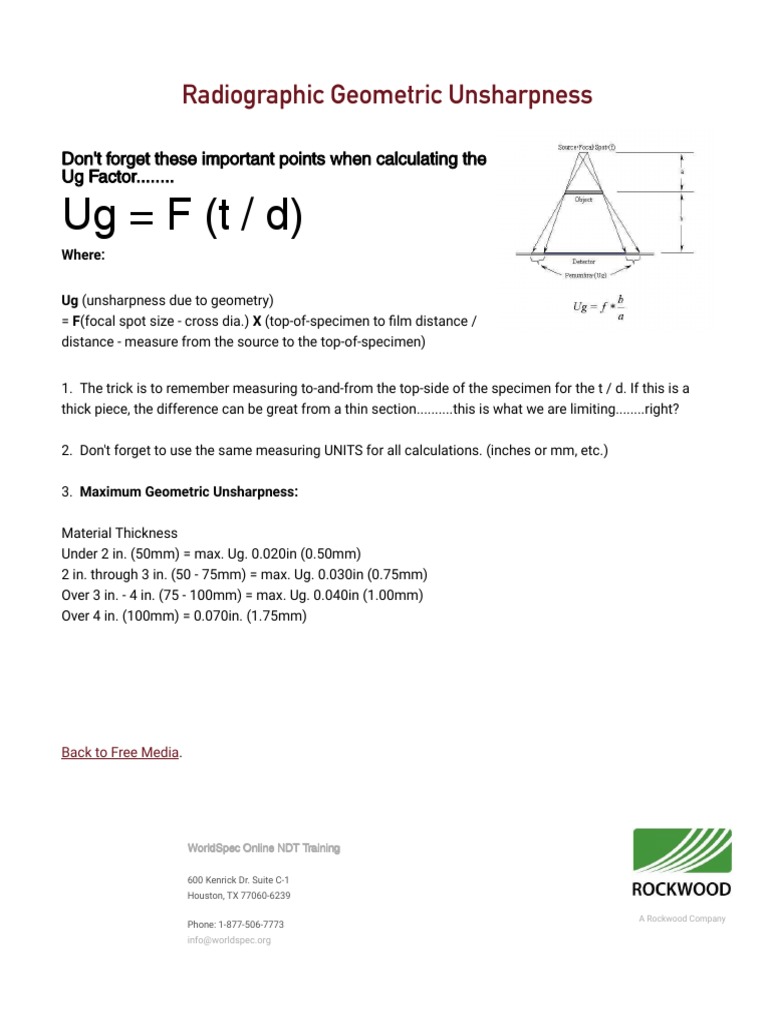 Geometric Unsharpness Calculation Guide | PDF