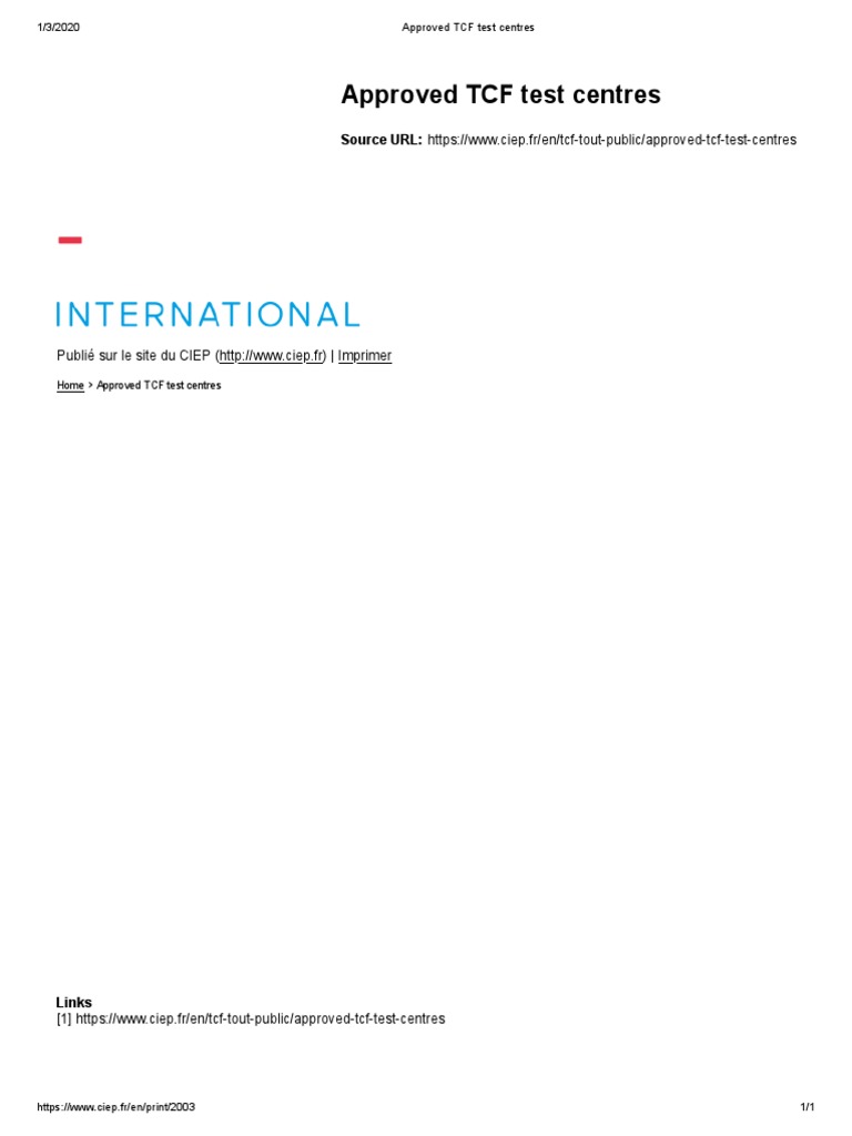 Approved TCF Test Centres | PDF
