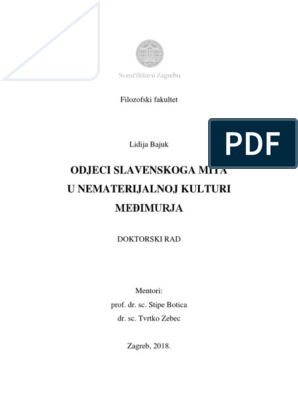 Lidija - Bajuk - Odjeci Slavenskog Mita U Nematerijalnoj Kulturi Međimurja  PDF | PDF