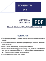 Biochemistry BC Ii: Lecture On Glycolysis